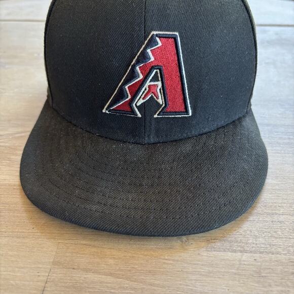 New Era Arizona Diamondbacks Logo A 59FIFTY Black Fitted Hat 7 5/8 - Picture 6 of 6